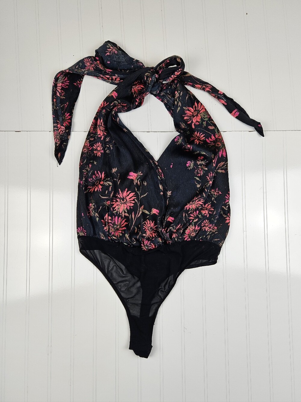Free People There She Goes Tie Halter Bodysuit